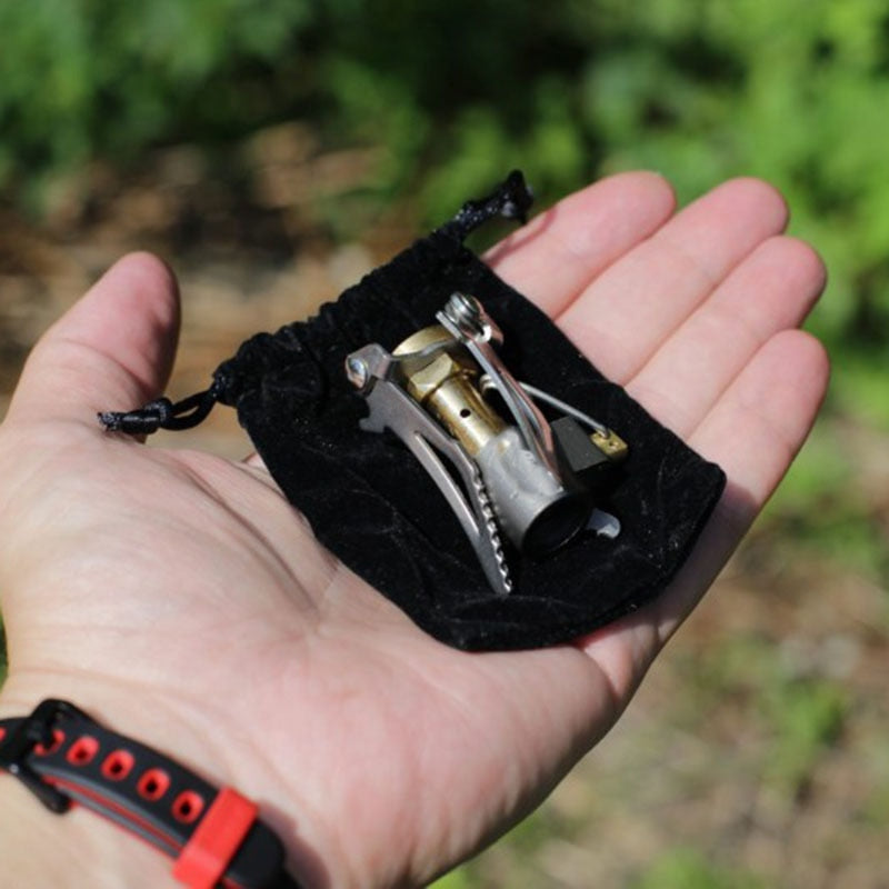 Mini Electric Fire Outdoor Camping Portable Stainless Steel Folding Gas Stove for Mountaineering & Picnic BBQ