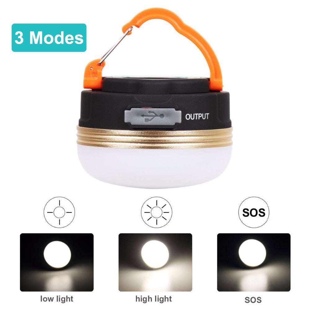 5W LED Camping Lantern - Mini Portable, USB Rechargeable, Outdoor Hiking & Night Tent Light