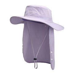 Unisex UPF 50 Fishing Hat with Removable Ear Neck Flap - Sun Visor Cap for Outdoor Hiking, Camping, and Cycling