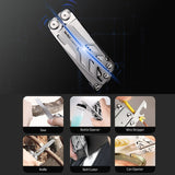 16-in-1 Folding Blade Knife Multi-Tool: Pliers, Screwdrivers, Can Opener for Camping & Outdoor Use