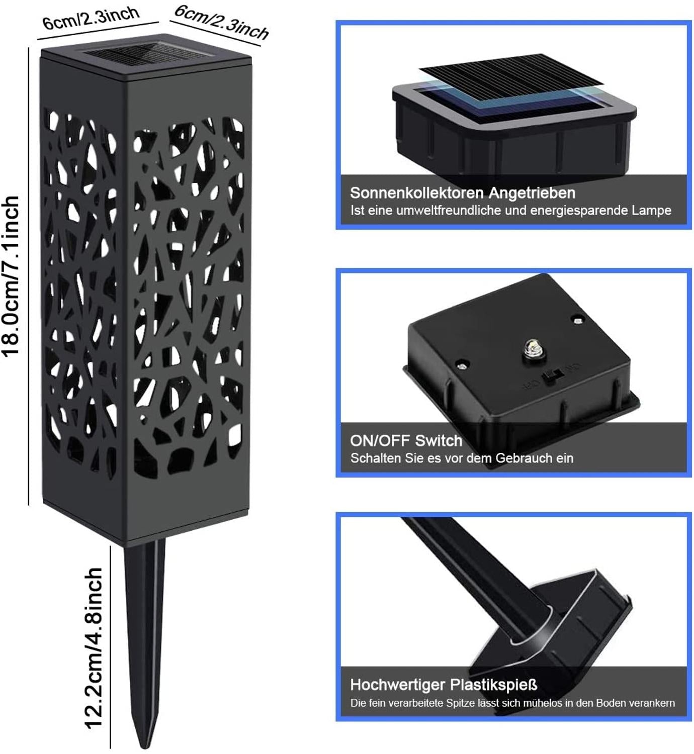Solar Lawn Light Decoration - Waterproof LED Hollow Pathway Lamp for Outdoor Garden and Lawn