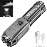 USB Rechargeable Tactical Flashlight - Strong Light, Zoom, LED, Portable, Outdoor Camping Torch