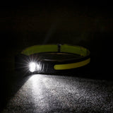 COB LED Induction Headlamp 1200mAh USB Rechargeable Hunting Flashlight with 6 Modes - Work Light Torch