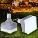 USB Rechargeable 30W LED Light Bulb with Hanging Hook - Portable Square Lamp for BBQ, Camping, and Outdoor Use