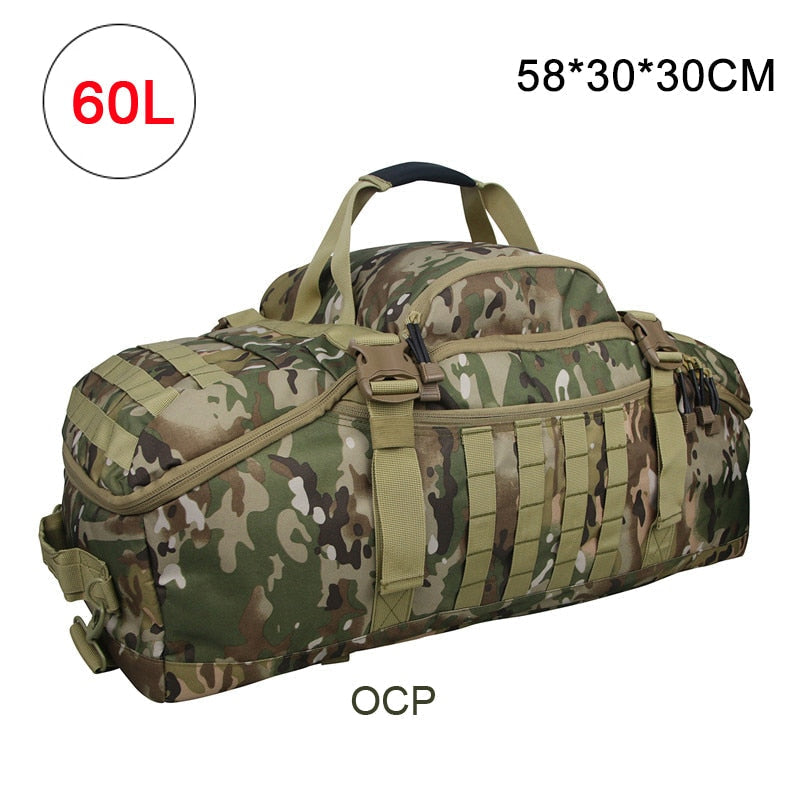 Men's Military Tactical Waterproof Gym Bag - Molle Camping Backpack for Sports and Travel