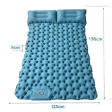 Double Camping Sleeping Mat - Self Inflatable, Extra Wide, Portable Nylon TUP Air Mattress for Outdoor Hiking