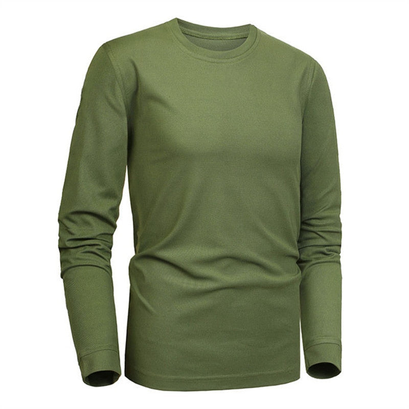 Quick-Drying Camouflage Long-Sleeve Tactical T-Shirt for Men - Outdoor Breathable Military Hunting Hiking Camping Clothing