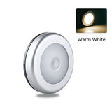 Wireless Motion Sensor LED Night Light - Battery Powered, Round, for Bedroom, Closet, Cabinet, Bedside Lighting