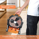 Rechargeable Tent Fan with Hook, 7800mAh Battery, LED Light for Camping, Jobsite, Garden, Outdoor, Hiking