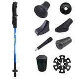 Telescopic Walking Sticks & Trekking Poles with Rubber Tips and Tungsten Carbide Tip - Ideal for Hiking, Camping, Climbing