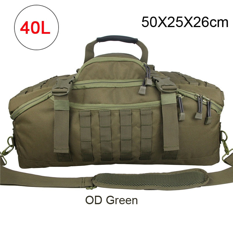 Men's Military Tactical Waterproof Gym Bag - Molle Camping Backpack for Sports and Travel