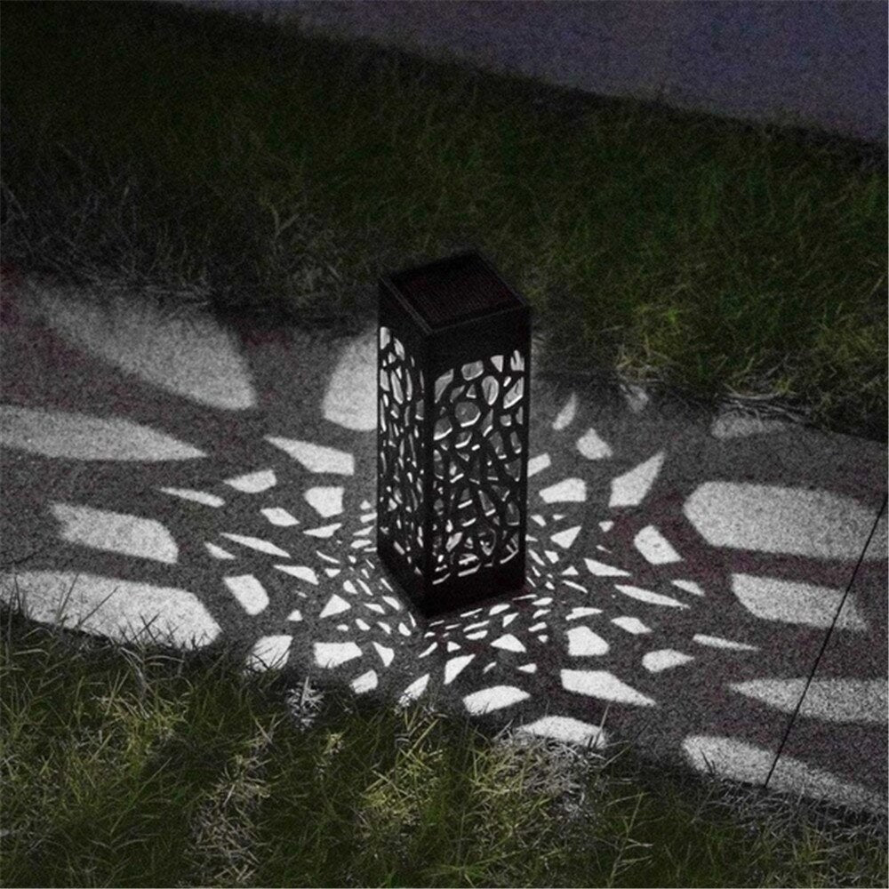 Solar Lawn Light Decoration - Waterproof LED Hollow Pathway Lamp for Outdoor Garden and Lawn