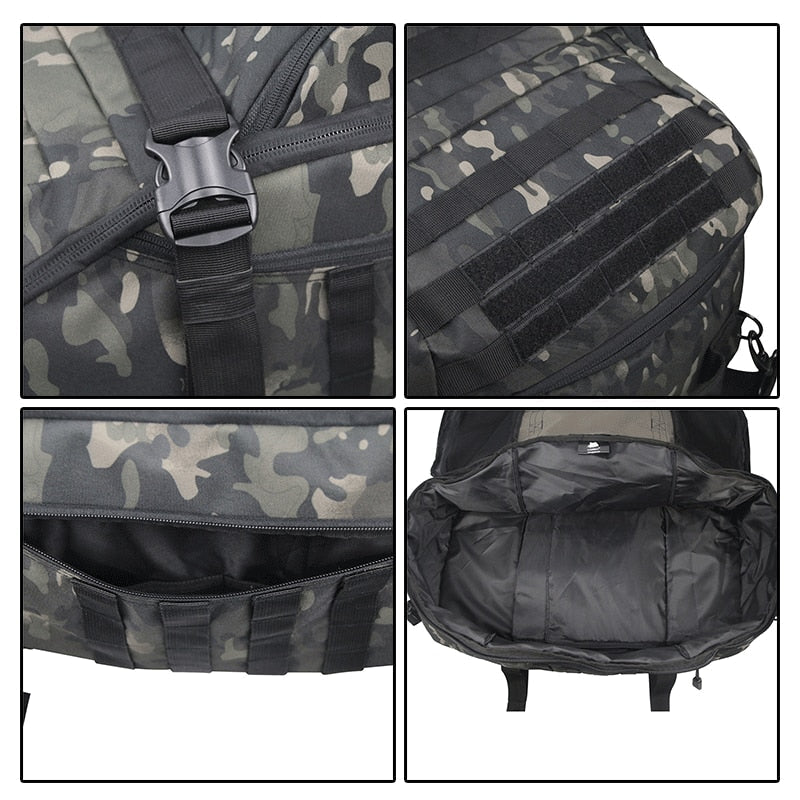 Men's Military Tactical Waterproof Gym Bag - Molle Camping Backpack for Sports and Travel