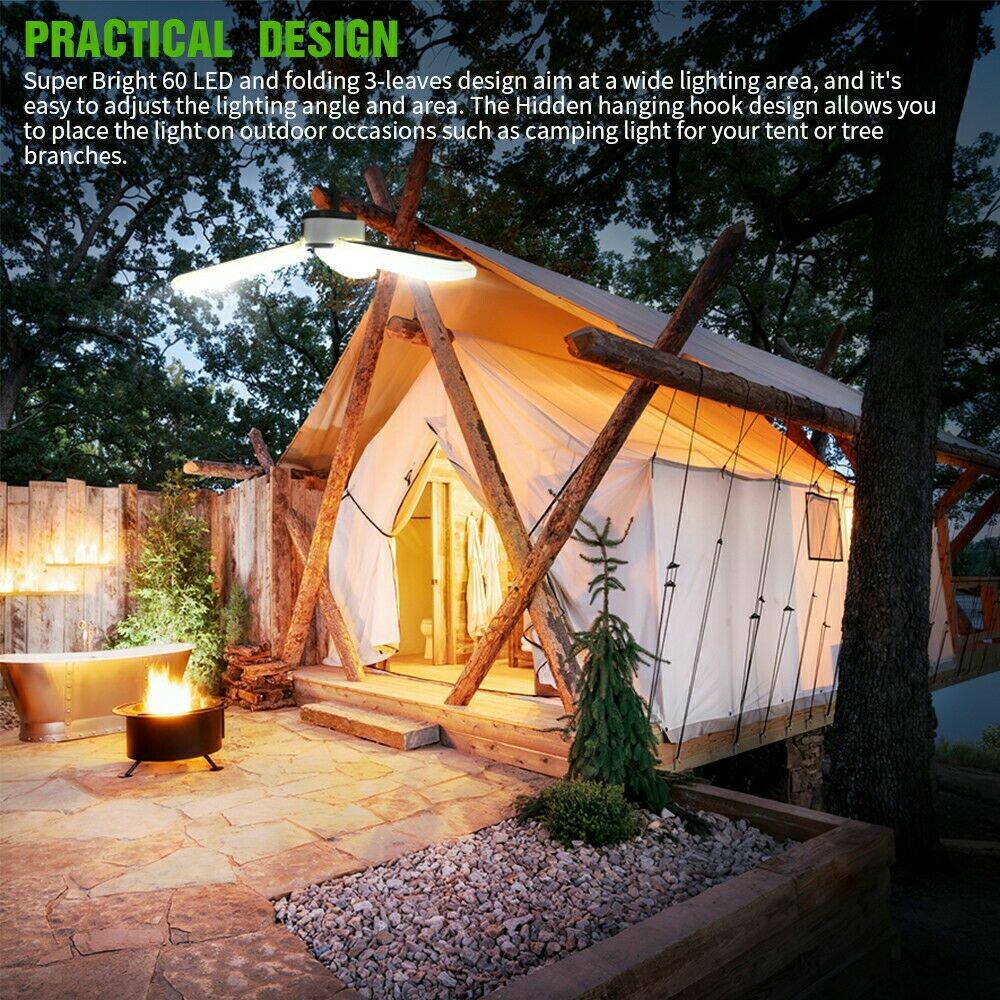 Camping Lantern LED Solar Light: Rechargeable Power Bank, Powerful Outdoor Lighting, Portable Flashlight, Emergency Lamp