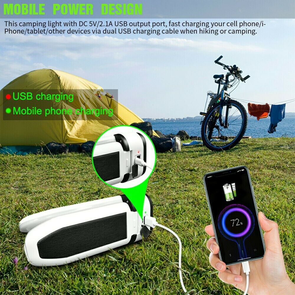 Camping Lantern LED Solar Light: Rechargeable Power Bank, Powerful Outdoor Lighting, Portable Flashlight, Emergency Lamp