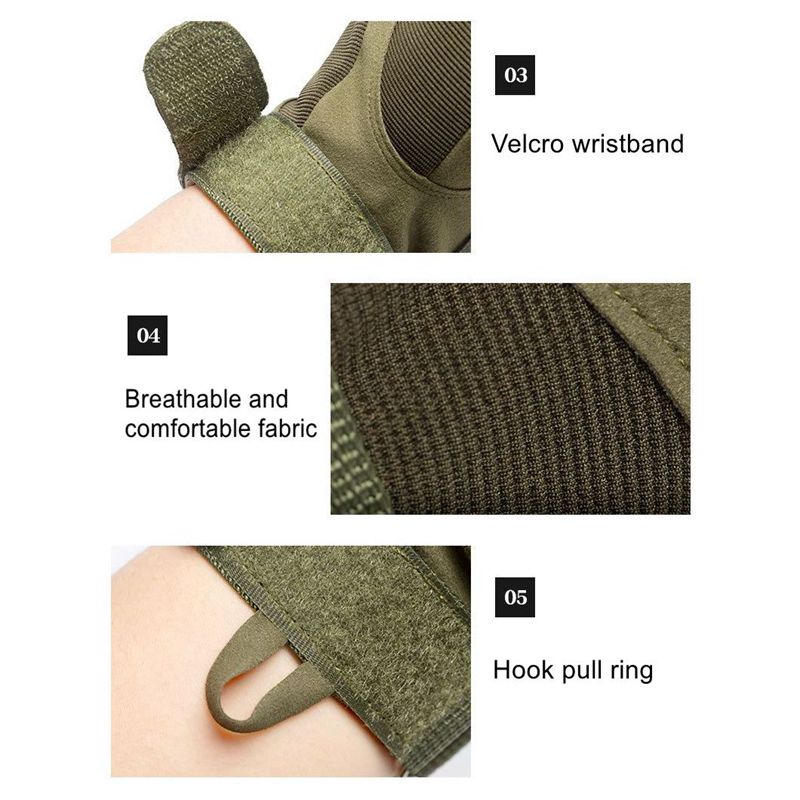 Tactical Half Fingerless Gloves for Outdoor Fitness, Camping, Climbing, Cycling, Hunting, Hiking, Shooting - Men's Military Gloves