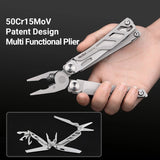 16-in-1 Folding Blade Knife Multi-Tool: Pliers, Screwdrivers, Can Opener for Camping & Outdoor Use