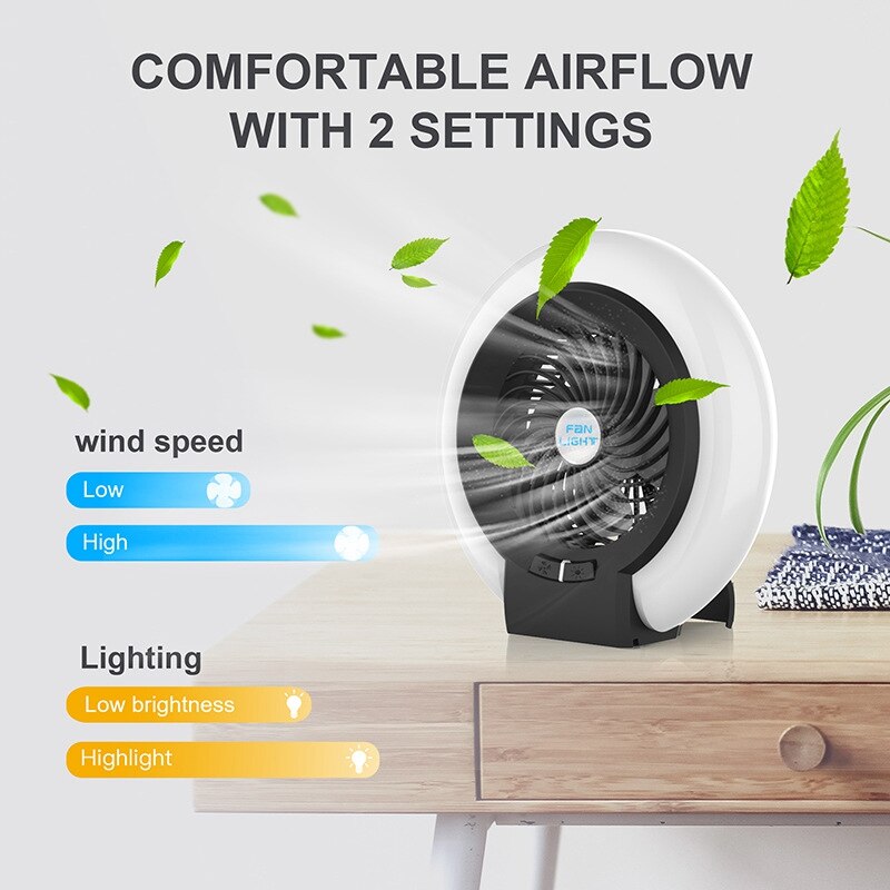 USB Rechargeable Camping Fan Light - Portable Lantern, Silent Tent Lamp, Hanging Flashlight, Desk & Fishing Fan