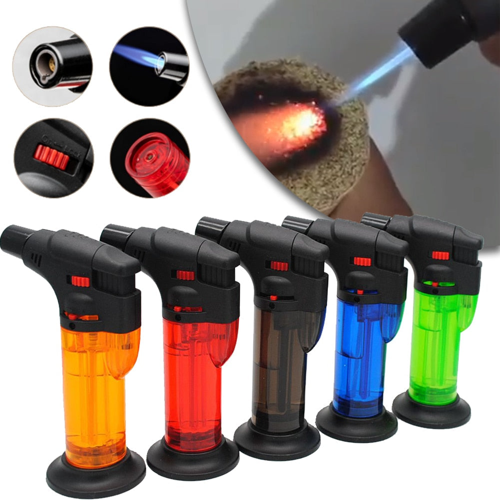 Refillable Windproof Butane Torch Lighter for Outdoor Camping, BBQ, Kitchen, Welding - Jet Gas Lighter Tool