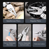 16-in-1 Folding Blade Knife Multi-Tool: Pliers, Screwdrivers, Can Opener for Camping & Outdoor Use