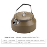 1L Portable Stainless Steel Water Kettle Teapot for Outdoor Camping - Boil Coffee, Make Tea, Cookware Tableware Supplies