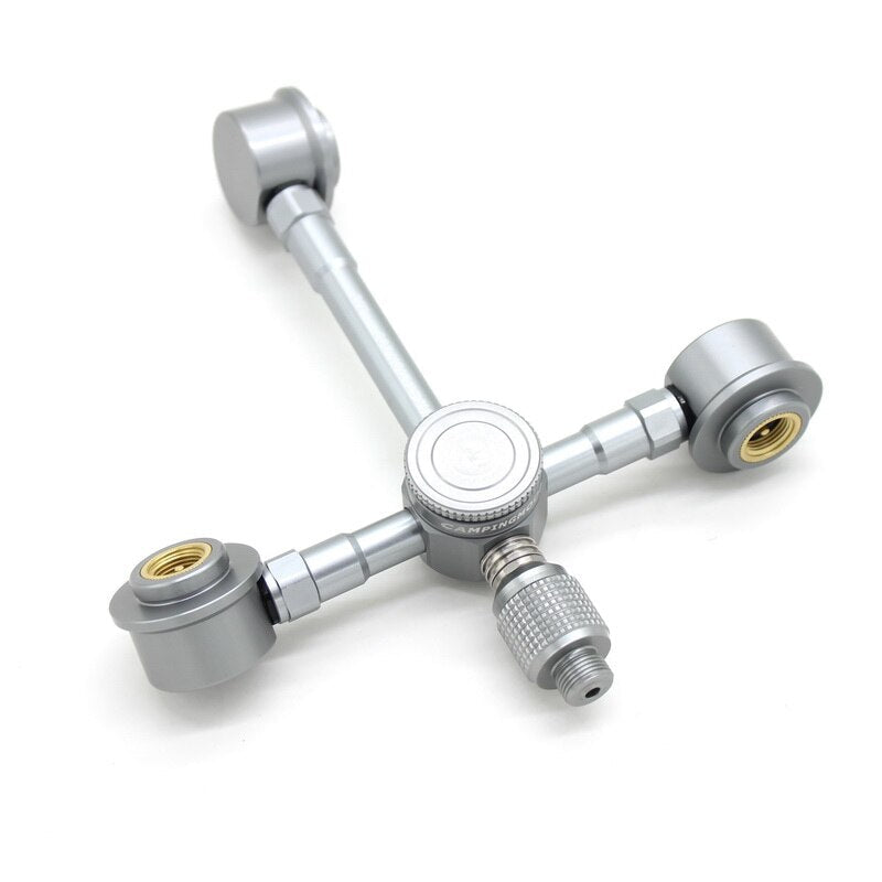 Aluminum Alloy Camping Gas Canister Adapter: 3-to-2 Switch Tool, OD3 Connector for Outdoor Stove