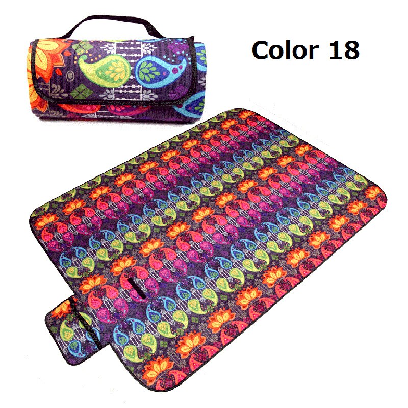 Portable Folding Picnic Mat - Thick, Moisture-Proof, Nation Style Print for Camping, Beach, Baby, and Travel