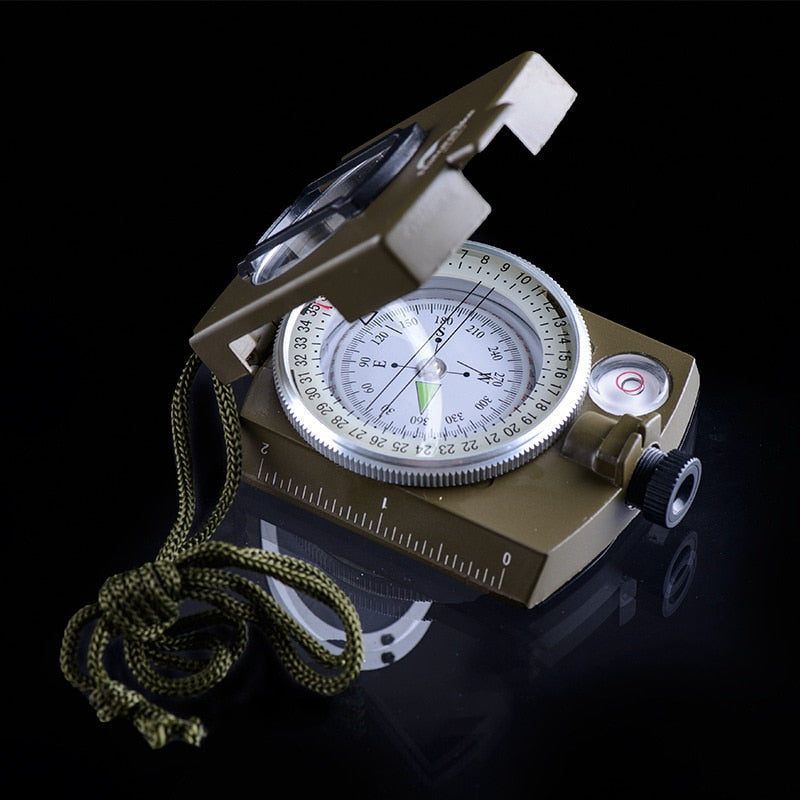 Professional Military Waterproof Metal Compass with Clinometer for Camping, Hiking, Climbing, and Outdoor Sports