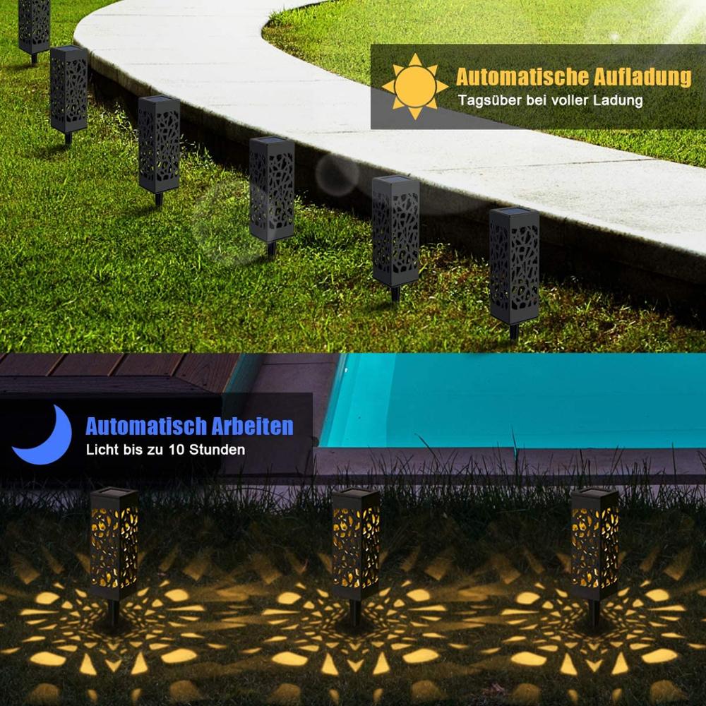 Solar Lawn Light Decoration - Waterproof LED Hollow Pathway Lamp for Outdoor Garden and Lawn