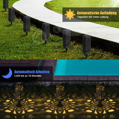 Solar Lawn Light Decoration - Waterproof LED Hollow Pathway Lamp for Outdoor Garden and Lawn