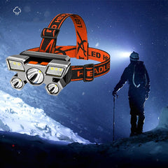 5LED Bright Portable Headlamp - USB Rechargeable, Built-in 18650 Battery, Lightweight Flashlight for Outdoor Work & Camping