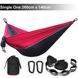 Double Person Solid Color Parachute Hammock with Straps & Carabiner for Camping, Survival, Travel, Outdoor Furniture