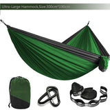 Double Person Solid Color Parachute Hammock with Straps & Carabiner for Camping, Survival, Travel, Outdoor Furniture