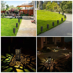 Solar Lawn Light Decoration - Waterproof LED Hollow Pathway Lamp for Outdoor Garden and Lawn