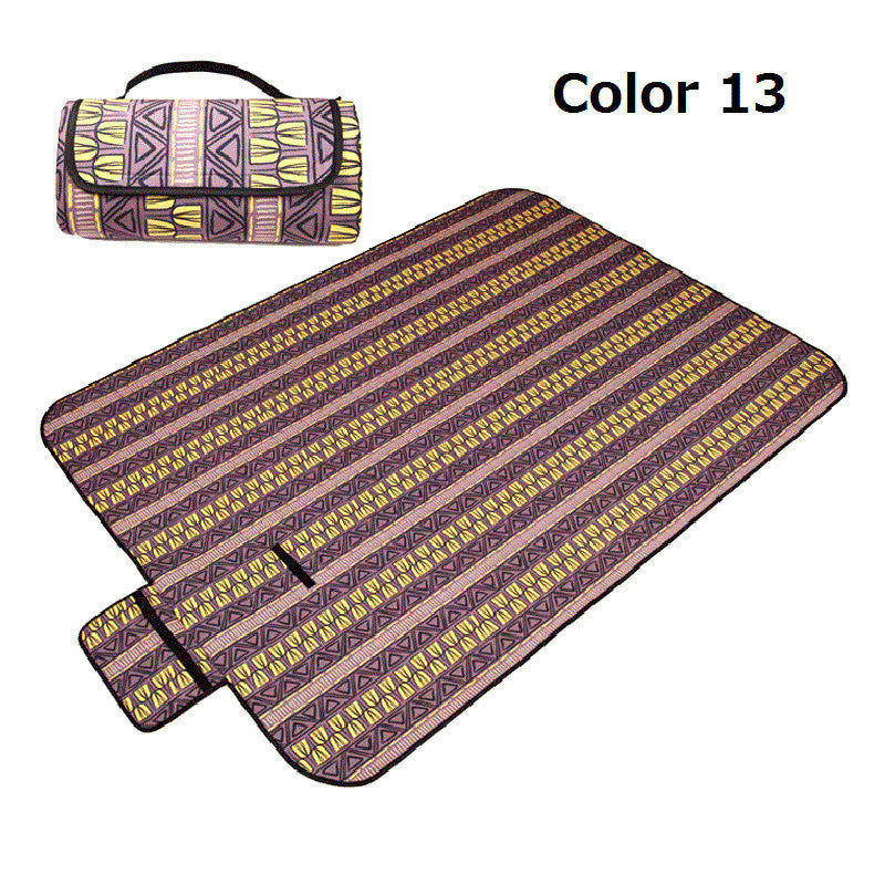 Portable Folding Picnic Mat - Thick, Moisture-Proof, Nation Style Print for Camping, Beach, Baby, and Travel