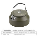 1L Portable Stainless Steel Water Kettle Teapot for Outdoor Camping - Boil Coffee, Make Tea, Cookware Tableware Supplies