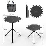 Portable Foldable Camping Table - Round Aluminum, Height Adjustable for Outdoor Hiking & Picnic