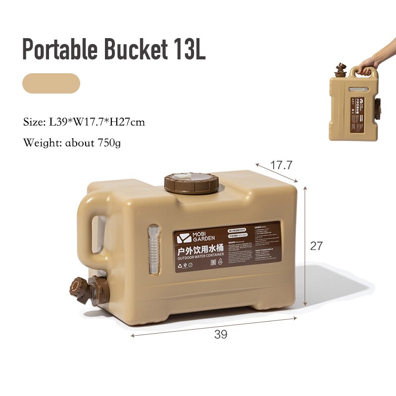 Portable Camping Water Bucket - Outdoor Storage Tank for Tourism, Picnics, Showers, and Gear