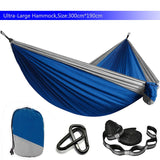 Double Person Solid Color Parachute Hammock with Straps & Carabiner for Camping, Survival, Travel, Outdoor Furniture