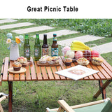 Portable Folding Wood Table with Carry Bag - Large Wooden Desk for Camping, Beach, Picnic, Outdoor, Garden, Backyard Furniture