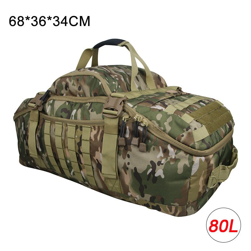 Men's Military Tactical Waterproof Gym Bag - Molle Camping Backpack for Sports and Travel