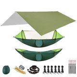 2-Person Outdoor Hammock with Mosquito Net & Rain Fly Tarp for Travel, Camping, Hiking, Garden - Portable Sleep Swing