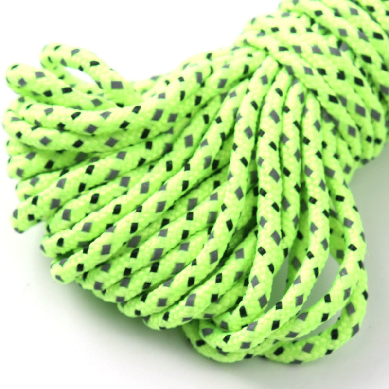 Reflective Nylon Tent Rope - Paracord Line for Camping, Hiking, Rescue, and Umbrella Accessories