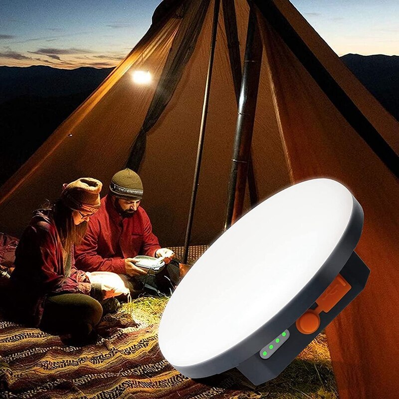 Portable LED Camping Lantern, 7200mAh 30W Tent Light with Hooks, IP65 Waterproof Power Bank Emergency Light