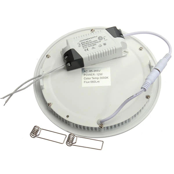 12W Ultra Thin Round LED Ceiling Panel Light, 85-265V Downlight