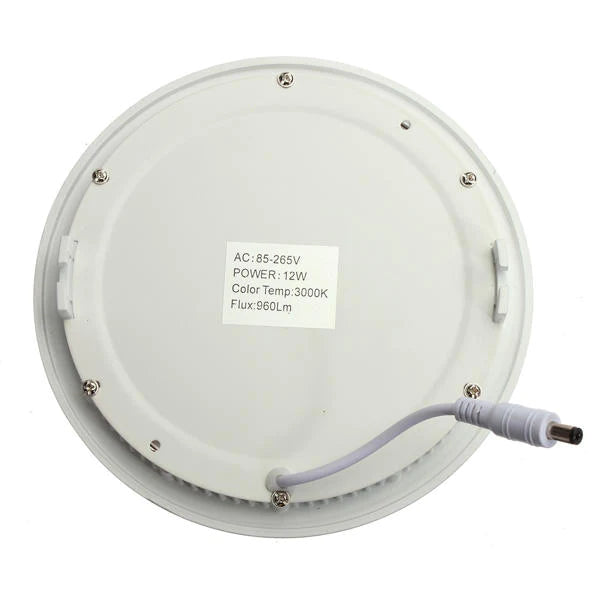 12W Ultra Thin Round LED Ceiling Panel Light, 85-265V Downlight