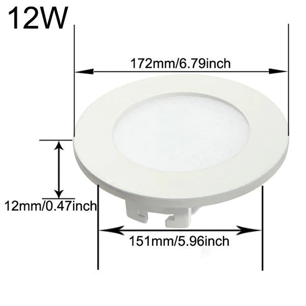 12W Ultra Thin Round LED Ceiling Panel Light, 85-265V Downlight