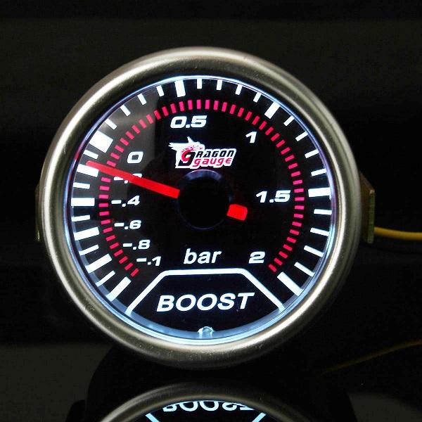 2" Universal Car Red LED Boost Gauge -1 to 2 Bar Meter