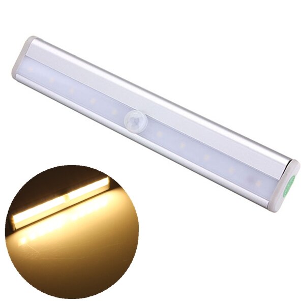 10 LED PIR Motion Sensor Light for Cabinet, Wardrobe, Bookcase, and Stairway