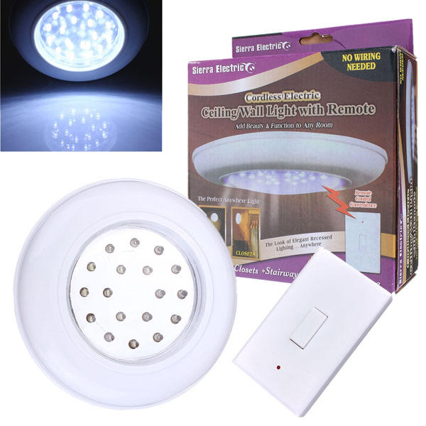 Battery Operated Wireless LED Night Light with Remote Control for Ceiling